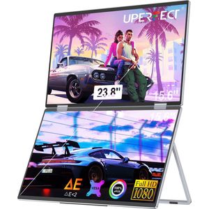 UPERFECT Dual Portable Monitor 15.6"" 60Hz 100% 1080P sRGB Draagbaar Monitor with Stand & VESA Mount for Laptop/Switch/MacBook
