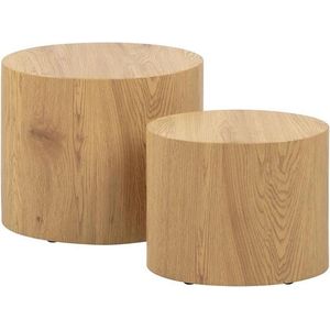 Lisomme Rosanne houten salontafels naturel - set van 2