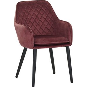 Colenis® - Jay Eetkamerstoel - Set Van 4 - Rose - Fluweel - Velvet - Met armleuning