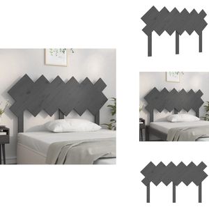 vidaXL Hoofdbord - Hoofdborden - Hoofdeinde - Houten Hoofdbord - Hoofdbord 132x3x81 cm massief grenenhout grijs