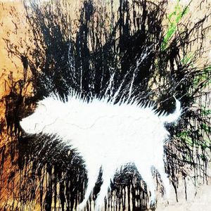 BANKSY Wall Art Square Wet Dog Canvas Print