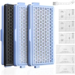 3 sets vervangingsfilters compatibel met Miele filters compatibel met Miele Compact C1&C2, Complete C2&C3, S8340 3 HEPA-filters met 1 reinigingsborstel voor S4000, S5000, S6000&S8000-serie