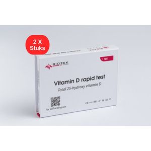 Vitamine D Sneltest – Zelftest voor Vitamine D-tekort – Binnen 10 minuten resultaat – Eenvoudig thuis uit te voeren – 2 stuks