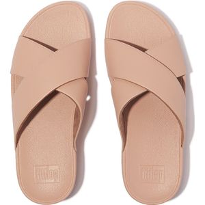 FitFlop - Lulu Cross Slide Sandals Leather - Sandy Beige - Slipper
