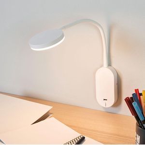 Lindby - LED wandlamp - 1licht - kunststof - H: 39.5 cm - wit - Inclusief lichtbron