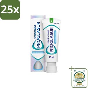 25 x Sensodyne - Tandpasta - Proglasur Gentle Whitening - Tandglazuur Versterkend - 75 ml - Grootverpakking - Tandpasta - Tandglazuur - Tanderosie - Witte Tanden - Fluoride