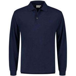 Santino Matt Polo-shirt lange mouwen - Marine