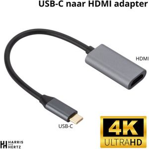 Harris and Hertz - USB C naar HDMI Adapterkabel - ondersteunt 4K@60Hz ! - converter - type C naar HDMI - thunderbolt