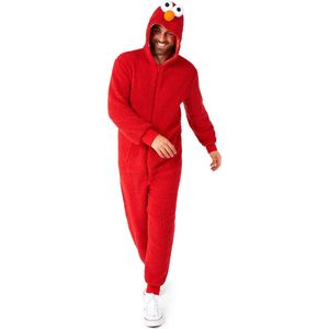OppoSuits Elmo Onesie - Sesamstraat Jumpsuit - Kleding voor Elmo Outfit - Thema Huispak - Carnaval - Rood - Maat: M