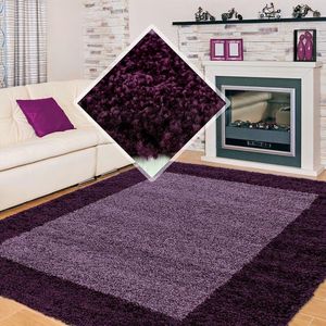 Hoogpolige loper - Edge Paars 80x250cm