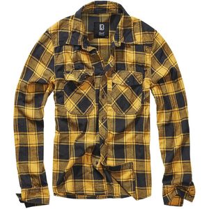 Brandit - Checkshirt - Zwart-geel - Longsleeve - Voor Mannen
