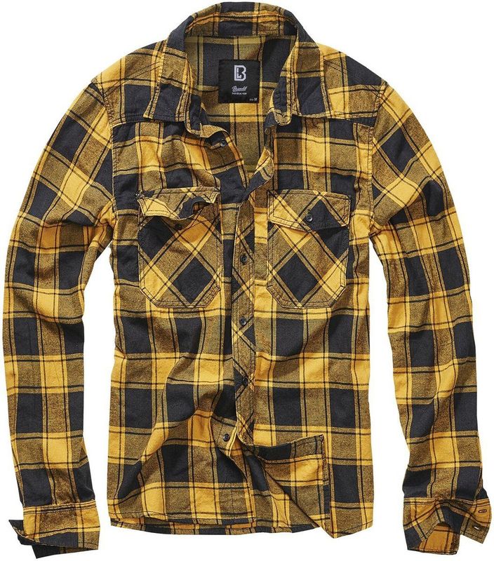 Brandit - Checkshirt - Zwart-geel - Longsleeve - Voor Mannen