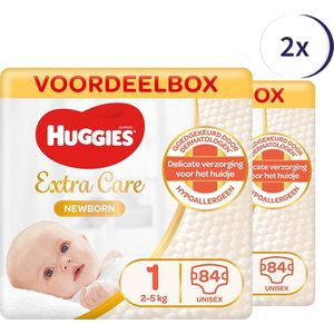 Huggies luiers - Maat 1 (2 tot 5 kg) - 168 (8x21) stuks - Newborn - Voordeelverpakking