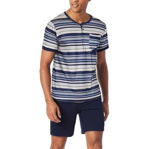 Heren Pyjama Zomer Katoen Gestreept Shorts Nachtkleding 2 Stuks