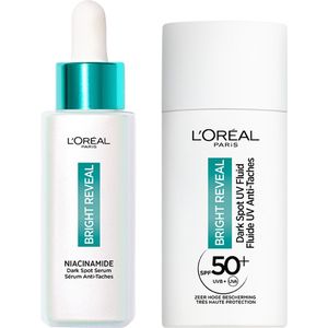 L'Oréal Paris Bright Reveal Niacinamide Serum tegen pigmentvlekken - 30 ml + L'Oréal Bright Reveal Dark Spot UV Fluid Moisturizer met SPF50+ -50 ml