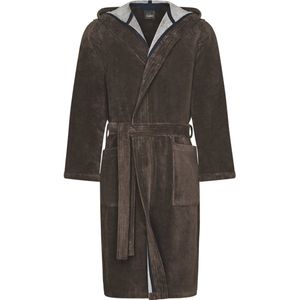 Cawo kamerjas voor heren - luxe heren badjas met capuchon - bruin - 54/56