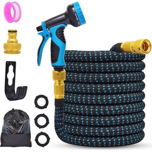Tuinslang Flexibele 15 m/30 m/45 m - 10 Functiesproeiers - Massieve Messing Aansluitingen - Waterslang met 3/4 inch en 1/2 inch