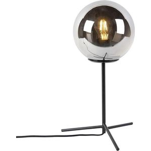 QAZQA pallon - Art Deco Tafellamp - 1 lichts - H 455 mm - Zilver - Woonkamer | Slaapkamer | Keuken