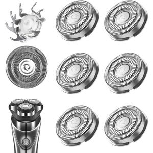 Set van 6 vervangende scheerhoofden voor scheerapparaten - Hoogwaardige, zelfslijpende scheermesjes