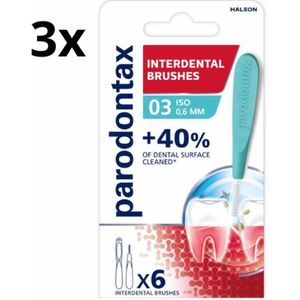 Parodontax Interdentale Ragers 0.6 mm – Maat 3 - 3 x 6 stuks - Voordeelverpakking
