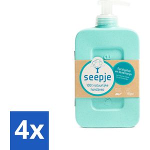 Seepje - Handzeep - Eucalyptus met Rozemarijn - 300 ml - Antiseptische Geur - Voordeelverpakking - 4 stuks