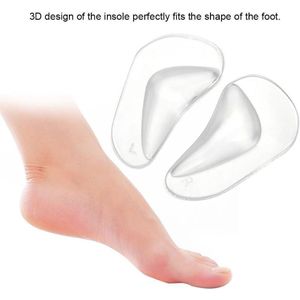 Allecto Plus - Orthopedische Inlegzolen Gel Voetboog Ondersteuning Kussens Platvoeten Hielspoor Pads Vermindert Pijn Druk (Transparant)