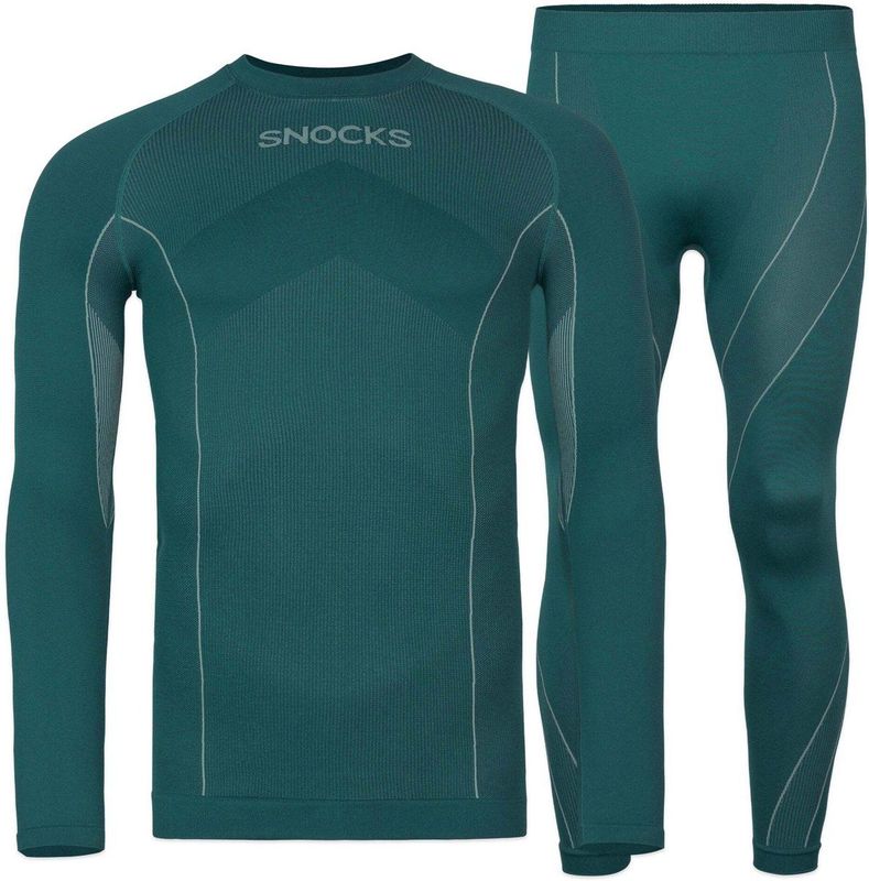 SNOCKS Thermo Ondergoed Heren met Duimgat - Thermoshirt & Thermobroek - Warm & Ademend - Comfortabele Pasvorm - 1 Set
