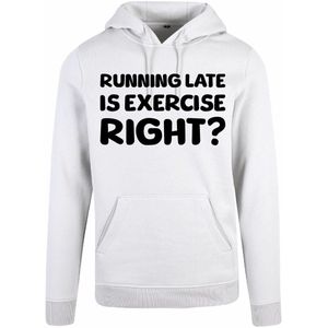 7311 - Hoodie - Running late-White-XL