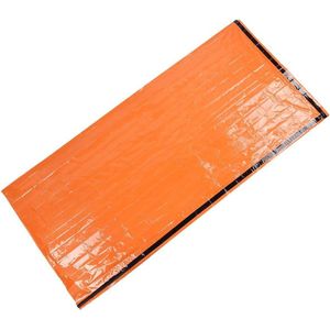 Outdoor Emergency Sleeping Bag Keep Warm Moisture-proof Mummy Sleeping Bag with Camping Mat Orange