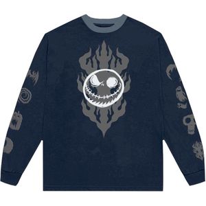 Disney The Nightmare Before Christmas - Flaming Jack Longsleeve shirt - S - Blauw