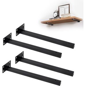 LALAGO 4pcs Shelf Holders, 20cm Shelf Corner, Floating Industrial Corner, Floating Shelf Holder, Hidden Bracket for Wall Floors, Load Capacity: 40 kg