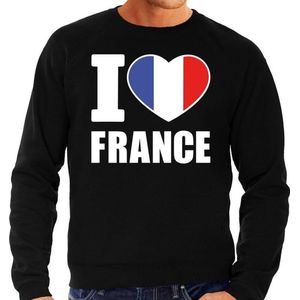 I love France supporter sweater / trui voor heren - zwart - Frankrijk landen truien - Franse fan kleding heren XL