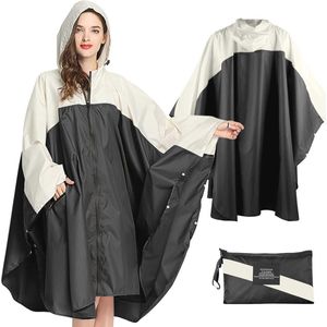 Lange Waterdichte Regenjas voor Vrouwen - Ideale Regenponcho met Capuchon en Trekkoord