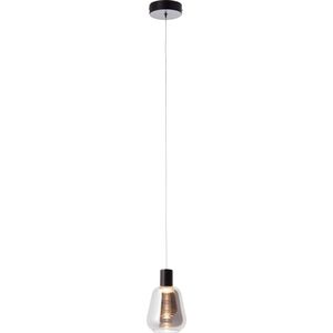 Brilliant LED hanglamp Carlson 1-vlammig zwart/rookglas, glas/metaal/kunststof, 1x LED geïntegreerd, 5 W, (lichtstroom: 540lm, lichtkleur: 3000K)