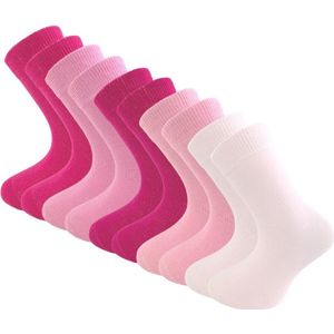 10 paar Meisjessokken - SQOTTON® - Roze - Maat 19-22