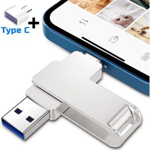 3-in-1 USB Flash Drive 1TB – USB 3.0 OTG – USB-A, USB-C & Micro-USB – Metalen Pendrive Geschikt voor Smartphones, Tablets, Computers & Android – Grote Opslagcapaciteit, Data Opslag en Overdracht