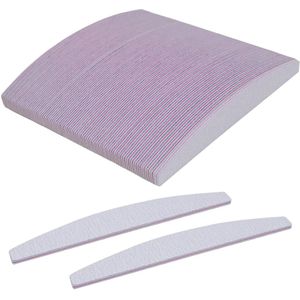 Professionele nagelvijlen 100/180 - 50 stuks - dubbelzijdig - halve maan