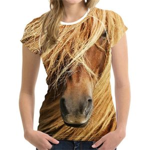 T-shirt - pony - paard - 3D - korte mouw - ronde hals - oversized - M