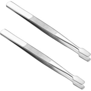 Allecto plus - Roestvrij stalen pincet set voor postzegelverzamelaars - 2 stuks met philatelie ontwerp