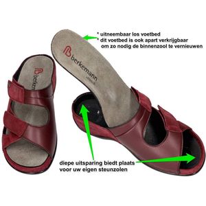 Berkemann -Dames - bordeaux - slippers & muiltjes - maat 37