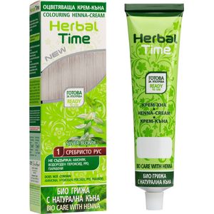 HERBAL TIME Silver Blond #1 - Natuurlijke Henna Haarverf Zonder Ammoniak, PPD, (Waterstof)peroxide - 75ml