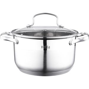 Vetta Kookpan met Capsulaire bodem - RVS - Glazen deksel - 2,6L