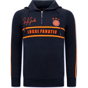 Heren Training Sweater - Double Line Signed - Blauw / Oranje