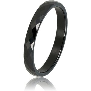 My Bendel Keramische ring zwart 3mm - facet geslepen - hypoallergeen - Zwarte keramische ring 3mm, facet geslepen, hypoallergeen, onbreekbaar, verkleurt niet - 1 jaar garantie - Met luxe cadeauverpakking