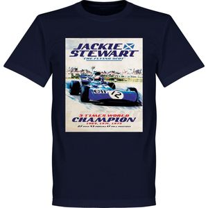 Jackie Stewart Poster T-Shirt - Navy - XL