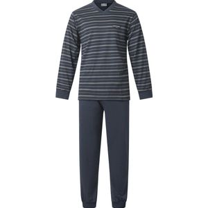 Gentlemen - heren pyjama 114237 - knoophals - navy-groen - maat 5XL