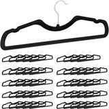 Kledinghangers - Fluweel - Set van 50 - Zwart - Antislip, Ruimtebesparend