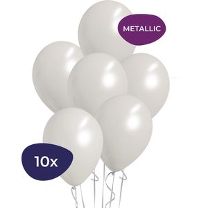 Witte Ballonnen - Metallic Ballonnen - Helium Ballonnen - Sweet 16 Versiering - Verjaardag Versiering - 10 stuks