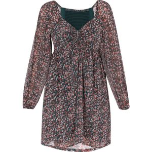 myMo - Jurk - Mini - Regular Fit - Hartvormige Halslijn - Bloemenprint