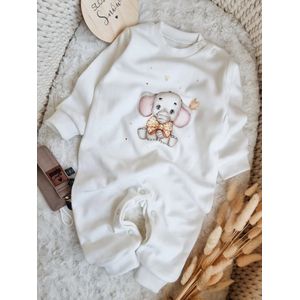 Boxpakje/slaappakje/onesie Olifantje - Wit - Maat 62 - 2 t/m 4 maanden